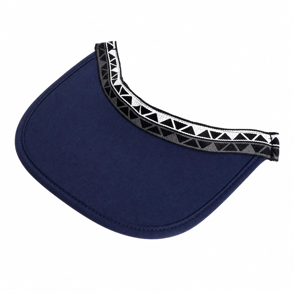 JUSTJOY visor front view showing brim and attachment for glare reduction