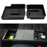 JVMA front view of organizer showing expanded tray and tidy storage benefit