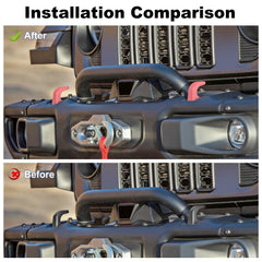 JWWY installed on Jeep Wrangler bumper demonstrating tailored fit and concealed tow opening