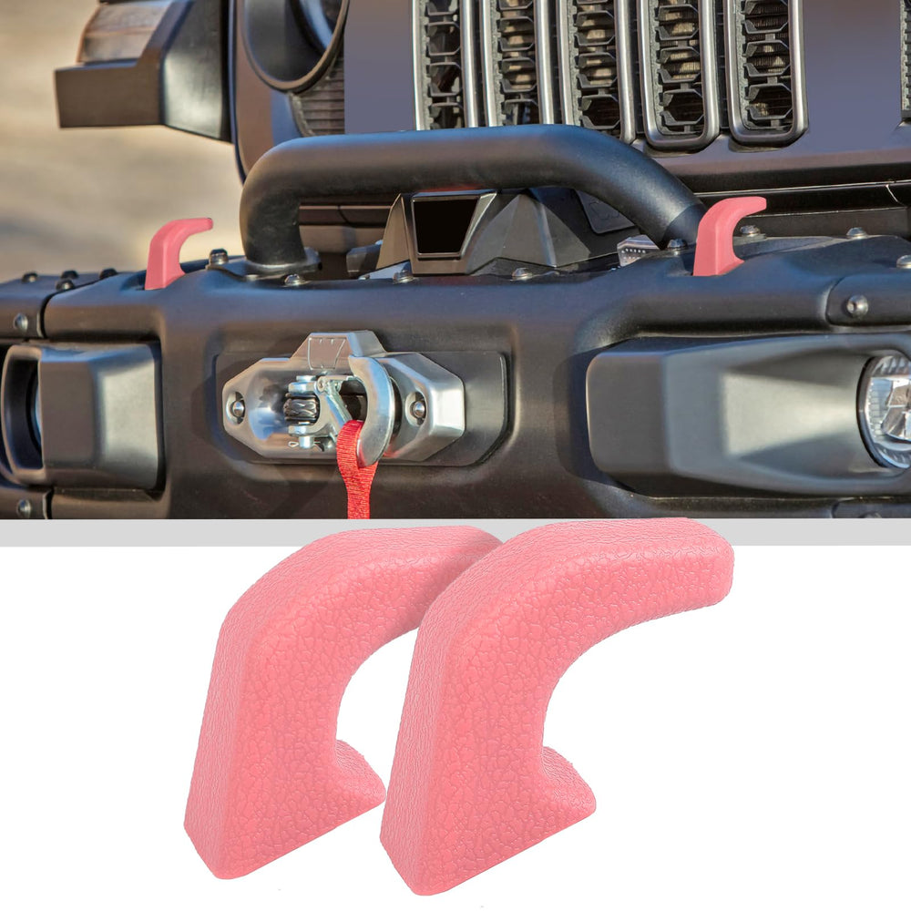 JWWY tow hook cover front view showing clean bumper finish and improved aesthetics