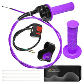 JXPANG throttle front assembly on purple grip showing easy replacement benefit