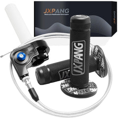 JXPANG throttle front assembly showing sleek black finish and mounting clamps for improved control