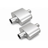 JXZHONG LIANG front view of two mufflers showing compact dual-pack and fit benefits