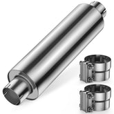 JY PERFORMANCE front view muffler showing fit and polished finish benefit