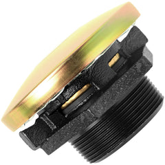 JYINCPED front view of vented cap and 2-inch cast iron base showing secure fit