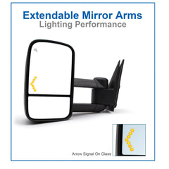JZSUPER telescoping arm extended giving wider trailer sightlines