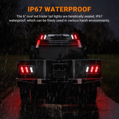 JZYZQBX lights surface-mounted on trailer rear demonstrating easy no-hole installation