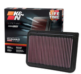 K&N 33-2360 front view showing filter ready to install and easy swap benefit