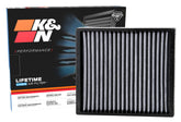 K&N cabin filter front view showing clean fit and quick install benefit