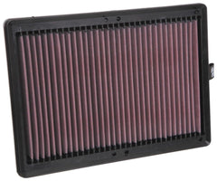 K&N filter installed in vehicle airbox improving engine breathing