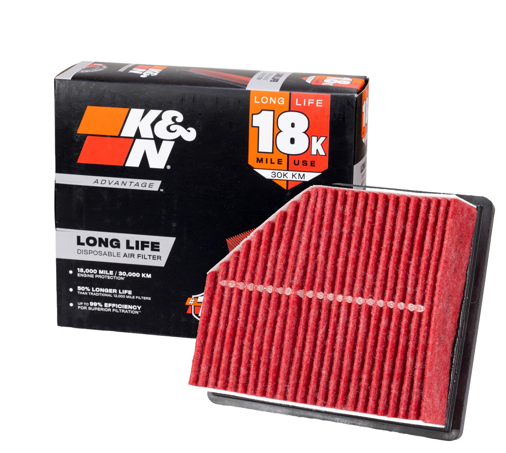 K&N front view of KNA-3174 filter showing fit and branding, ensuring quick identification
