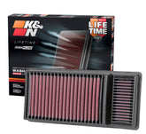 K&N front view of filter showing fit and quick installation benefit