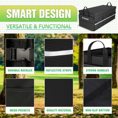 K KNODEL open organizer showing removable divider and mesh pockets for sorting