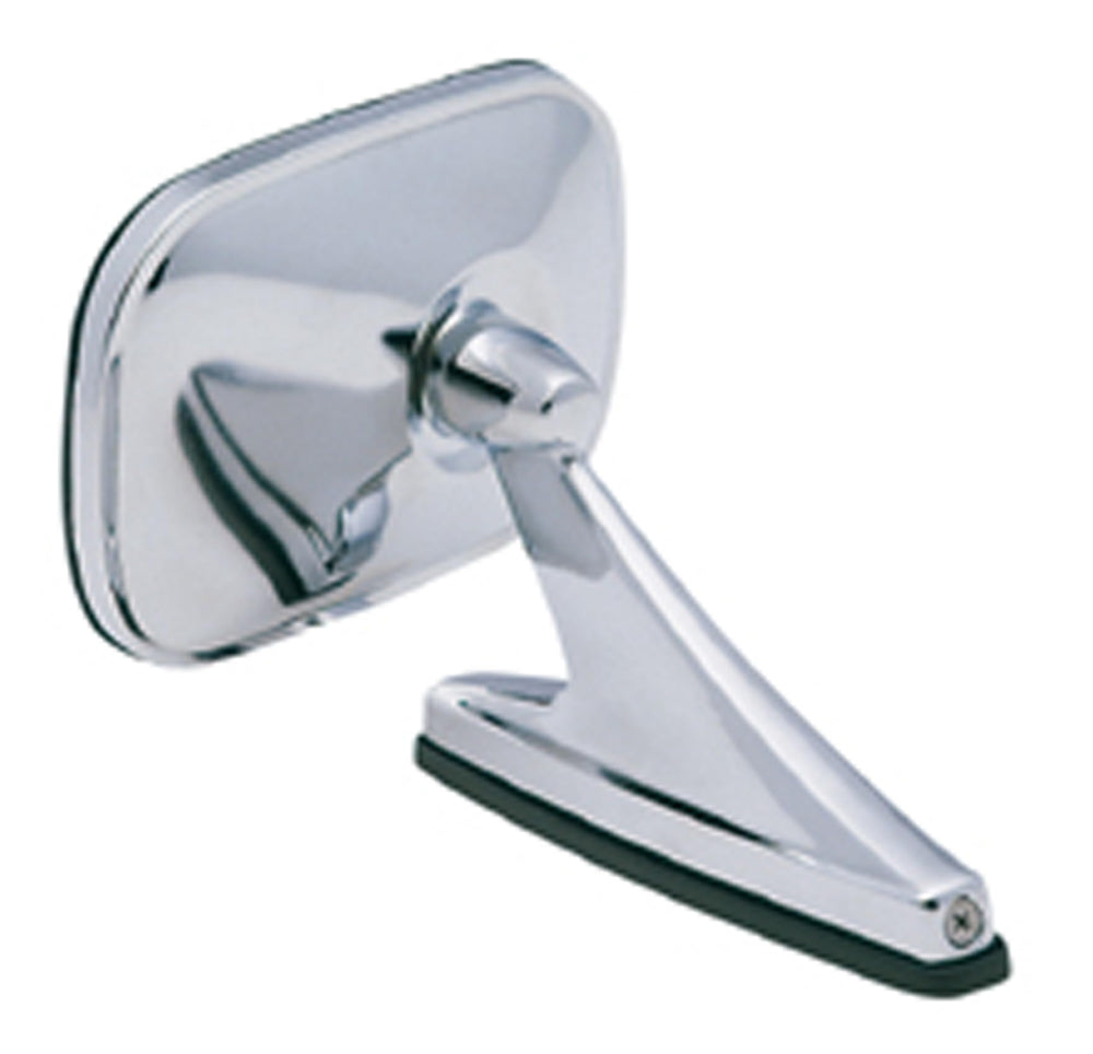 K Source chrome oblong mirror front view improves visibility and style