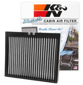 K&N cabin filter front view showing shape and fit benefit airflow