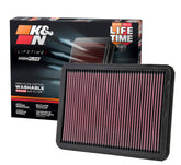 K&N front packaging 33-2144 showing model and quick benefit