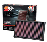 K&N front packaging showing 33-3005 and fitment benefits