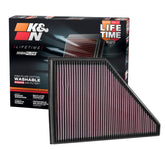 K&N front packaging for 33-5056 showing product and compatibility benefits