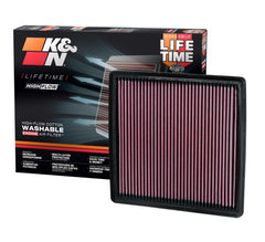 K&N front view of filter 33-2385 showing ready-to-install benefit
