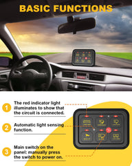 KACOLA relay control box with fuses visible, protects accessories from overload