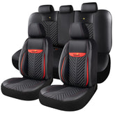 Kaisaatti full front seat cover view showing sporty black red styling and protection