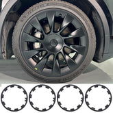 KALOFOR front view showing four matte black rim protectors, durable curb protection