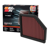 K&N front view of 33-3174 filter showing durable frame and fit benefits