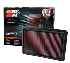 K&N front view of 33-2480 filter showing fit and airflow benefit