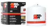 K&N HP-2010 front view showing compact heavy-duty canister and label for easy identification