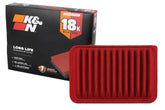 K&N KNA-2360 front view showing packaging and ready-to-install filter benefit longer service