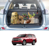 Karltys front view installed in Chevy Tahoe trunk showing organized cargo