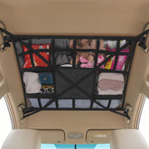 Kaskawise front view of extra-large ceiling cargo net showing full coverage and organized storage benefit