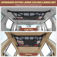 Kaskawise installed in SUV over backseat demonstrating clutter-free cabin benefit