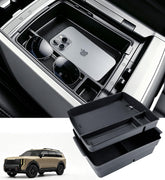 Katorn front view center console tray showing clean organized storage benefit