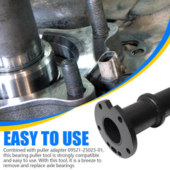 Kavius puller mounted on axle demonstrating safe removal and ABS ring protection