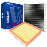 KAX engine and cabin filter kit front packaging showing model fit