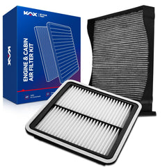 KAX engine and cabin filter kit front packaging showing included parts and benefit convenience