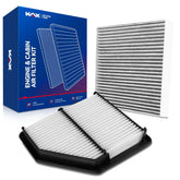 KAX front packaging showing engine and cabin filter kit, easy one-box replacement