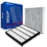 KAX engine and cabin filter kit front packaging showing included parts and benefits