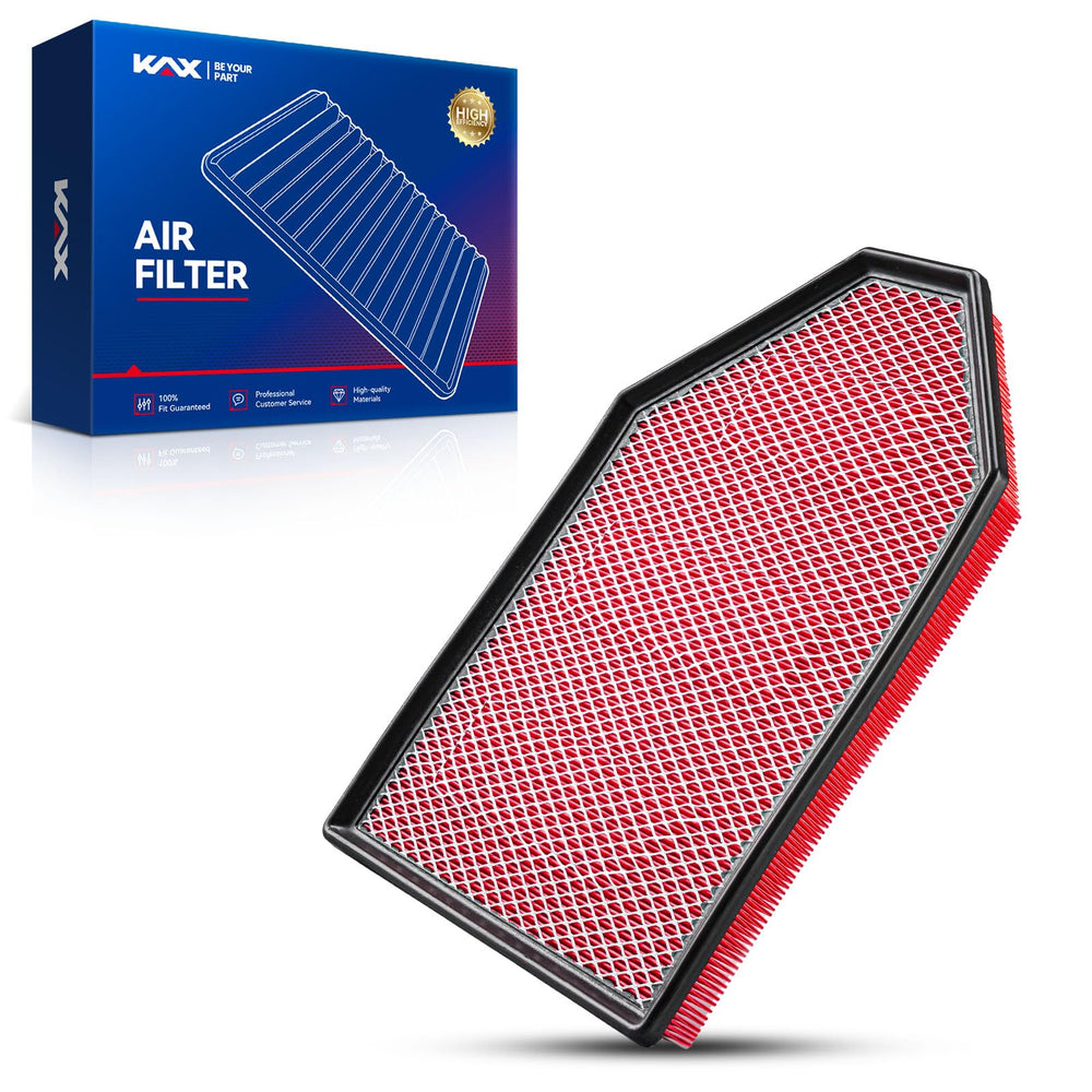 KAX front packaging showing premium filter and box, protects intake performance
