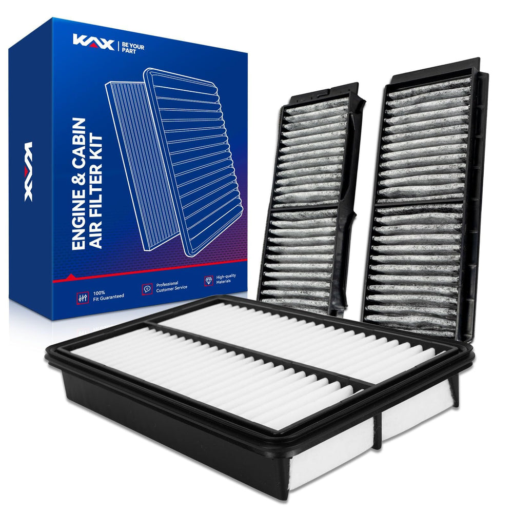 KAX front packaging showing both engine and cabin filters and easy kit benefit