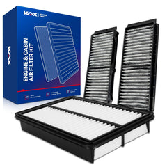 KAX front packaging showing both engine and cabin filters and easy kit benefit