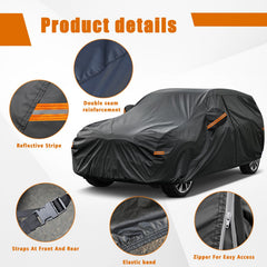 kayme detail of driver-side zipper for easy interior access