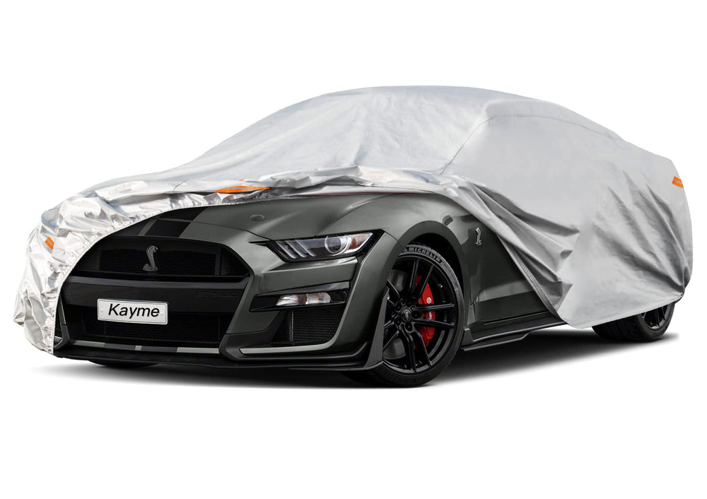 kayme front view on Mustang showing full fit and protection