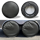 kayme front view of four packaged tire covers showing fit and protection