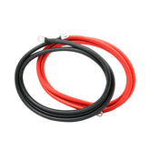 KEDAKEJI front view of 2 AWG cable set showing red and black cables and lugs, reliable connection