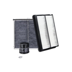 Kefly front packaging showing engine, oil, and cabin filters for Mazda benefit easy replacement
