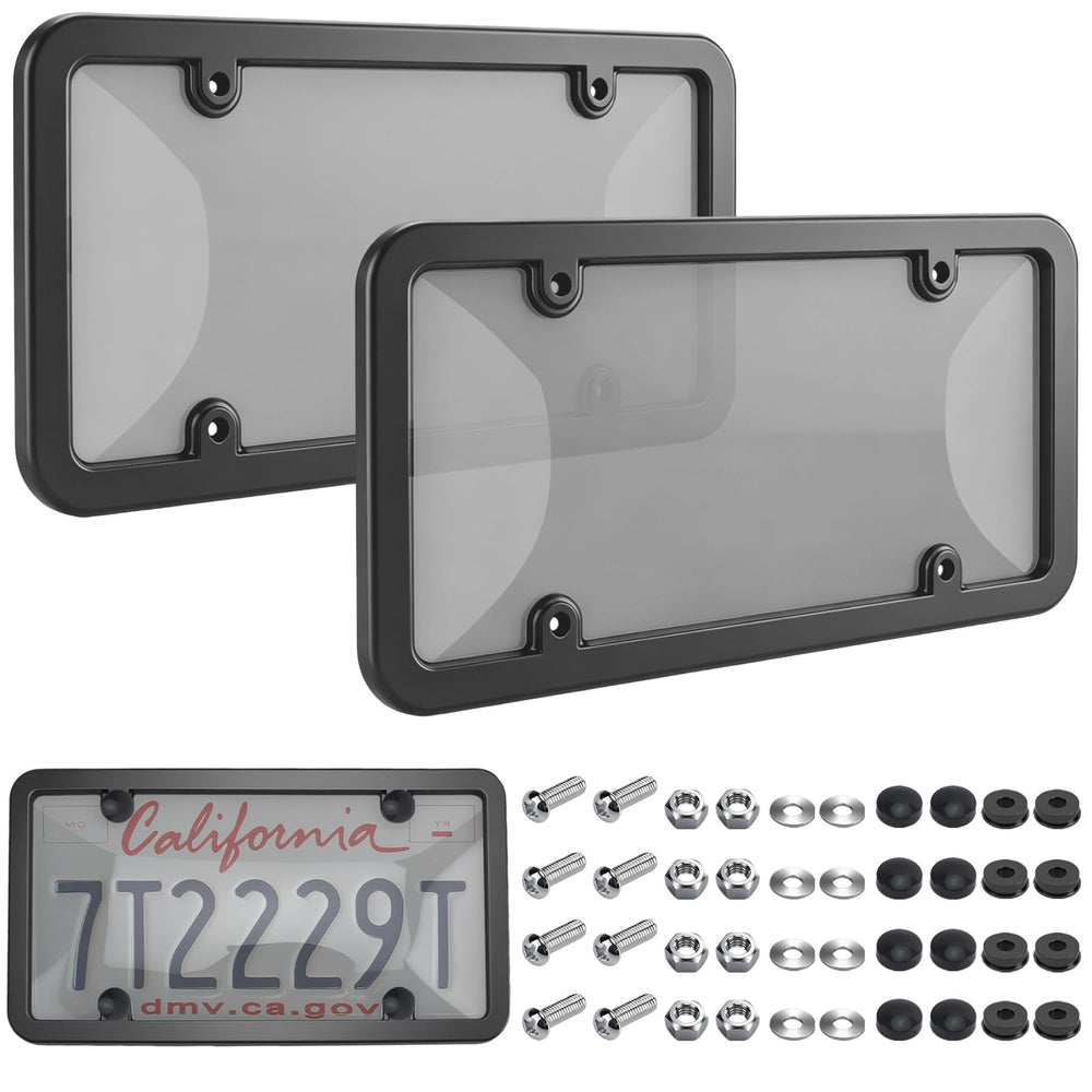 KEKTNP front view of clear license cover and frame showing full visibility benefit