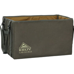 Kelty folding case folded flat for compact trunk or shelf storage