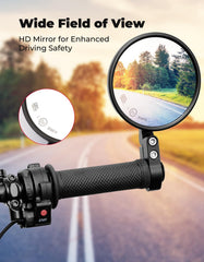 KEMIMOTO clamp and dual-size adapter detail showing easy fit for 7/8" and 1" bars